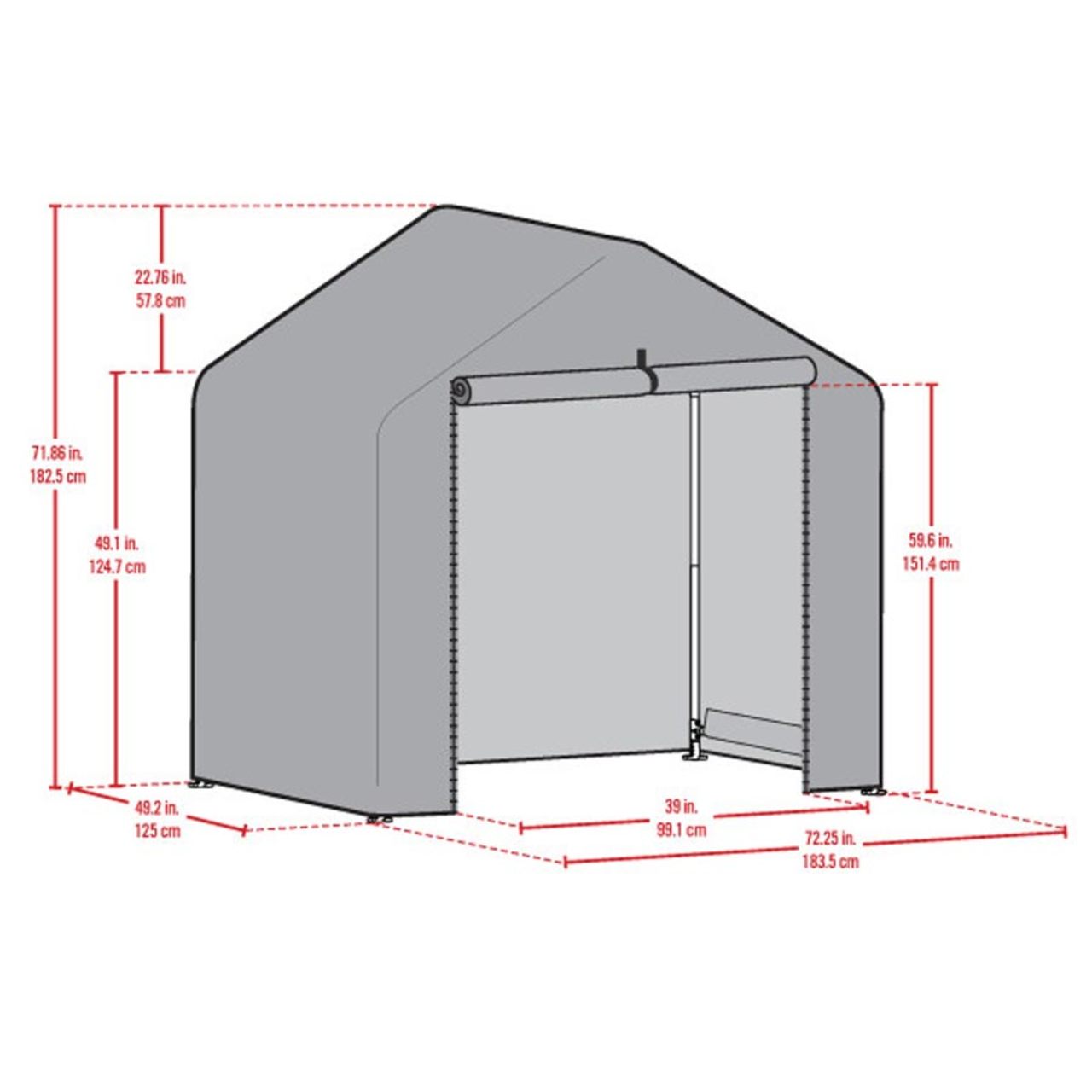 6' x 4' x 6' Green Garden Shed