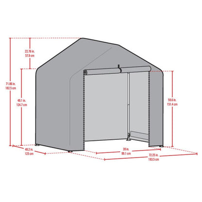 6' x 4' x 6' Green Garden Shed