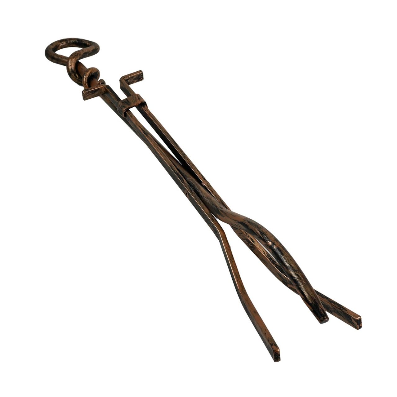 5 Piece Wrought Iron Antique Rust Fireplace Tool Set - F-1695