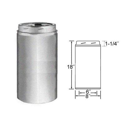 6" x 18" Selkirk Galva-Temp Galvanized Chimney Pipe - 206018G