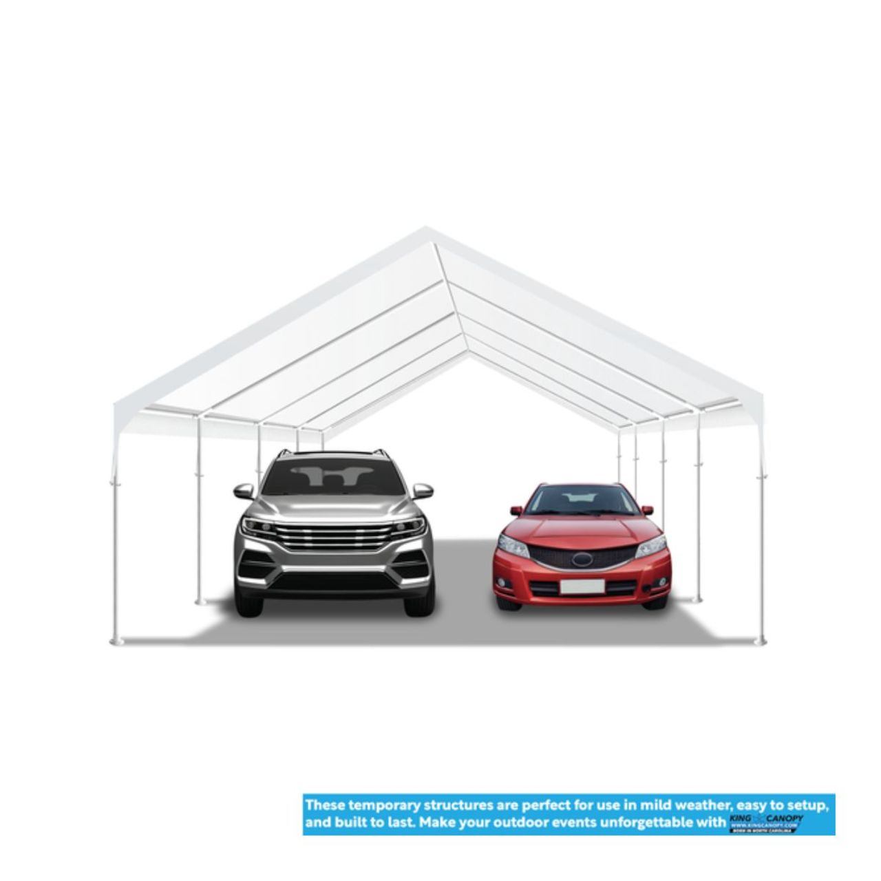 King Canopy  18' x 27' White Hercules 10 Leg Canopy