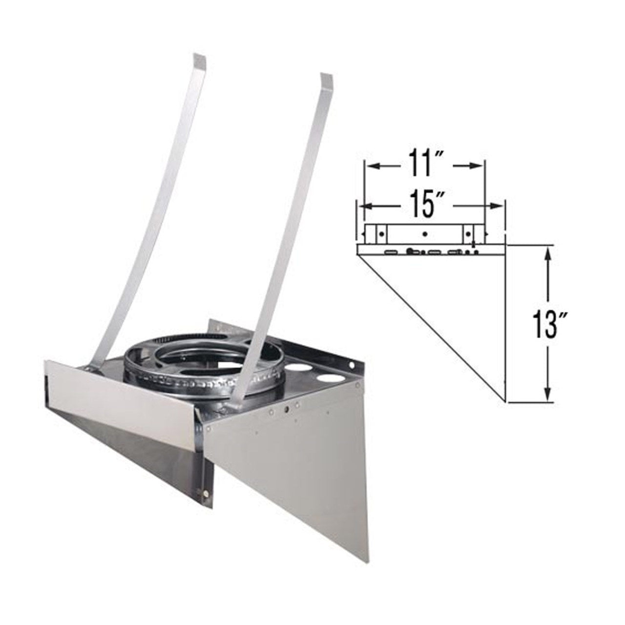 7" DuraPlus Stainless Steel Tee Support Bracket - 7DP-TSBSS