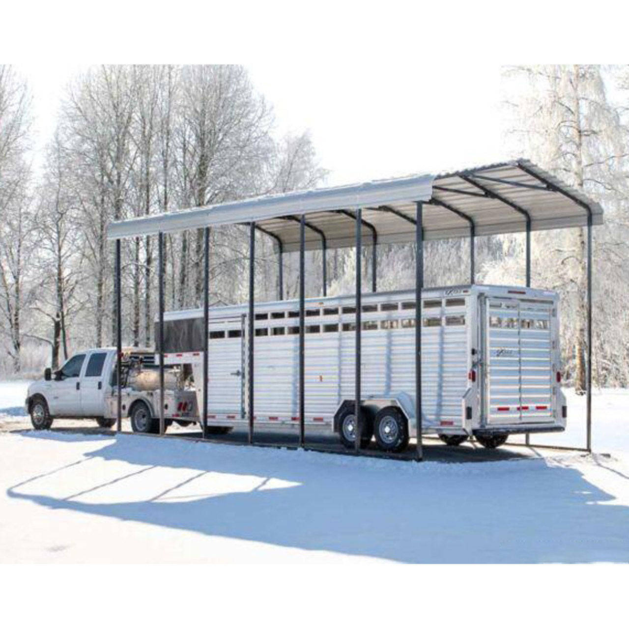 Arrow RV Carport 14 x 47 x 14 Ft. - Eggshell
