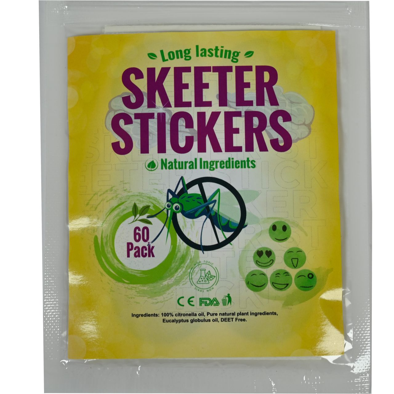 Skeeter Stickers Mosquito Repellent Patches - 60 Count