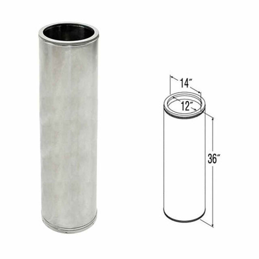 12" x 36" DuraTech Stainless Steel Chimney Pipe - 12DT-36SS