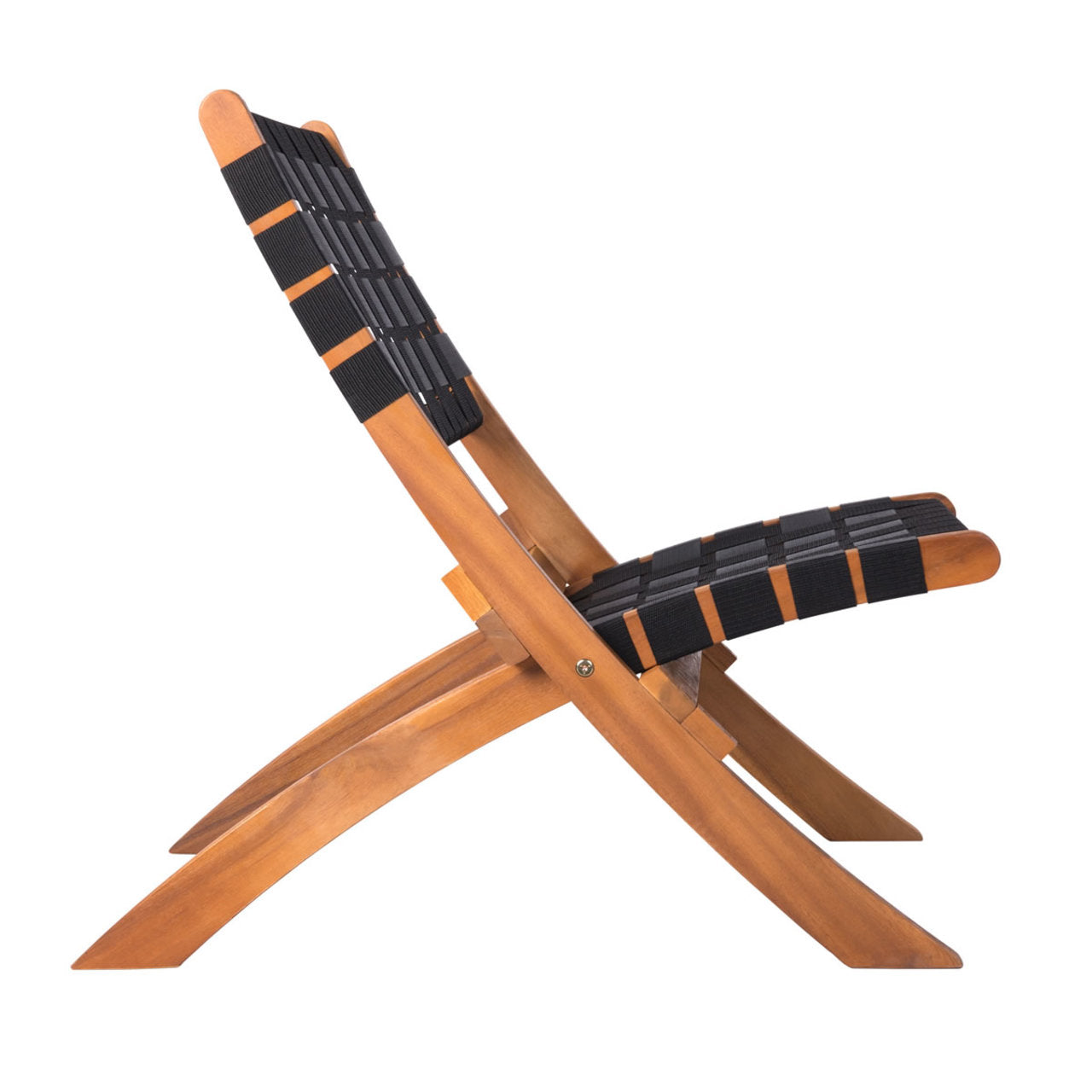 Fire Sense Sava Indoor-Outdoor Folding Chair in Black/Natural/Navy Blue/Warm Grey/Brown Webbing - 62774 - 64159 - 63636 - 63637 - 64098