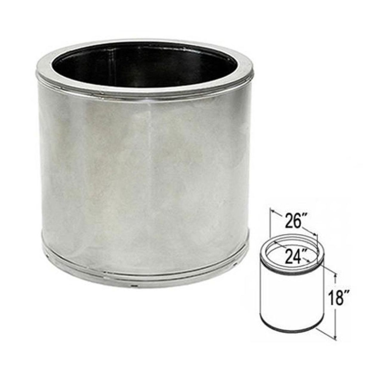 24'' x 18'' DuraTech Stainless Steel Chimney Pipe
