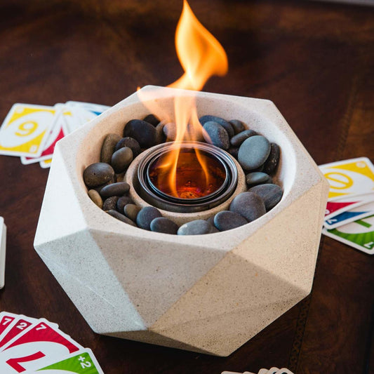 Geo Fire Bowl - White