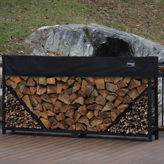 SHELTER-IT 8' Firewood Storage Rack with Kindling Storage Area-1' Cover Included