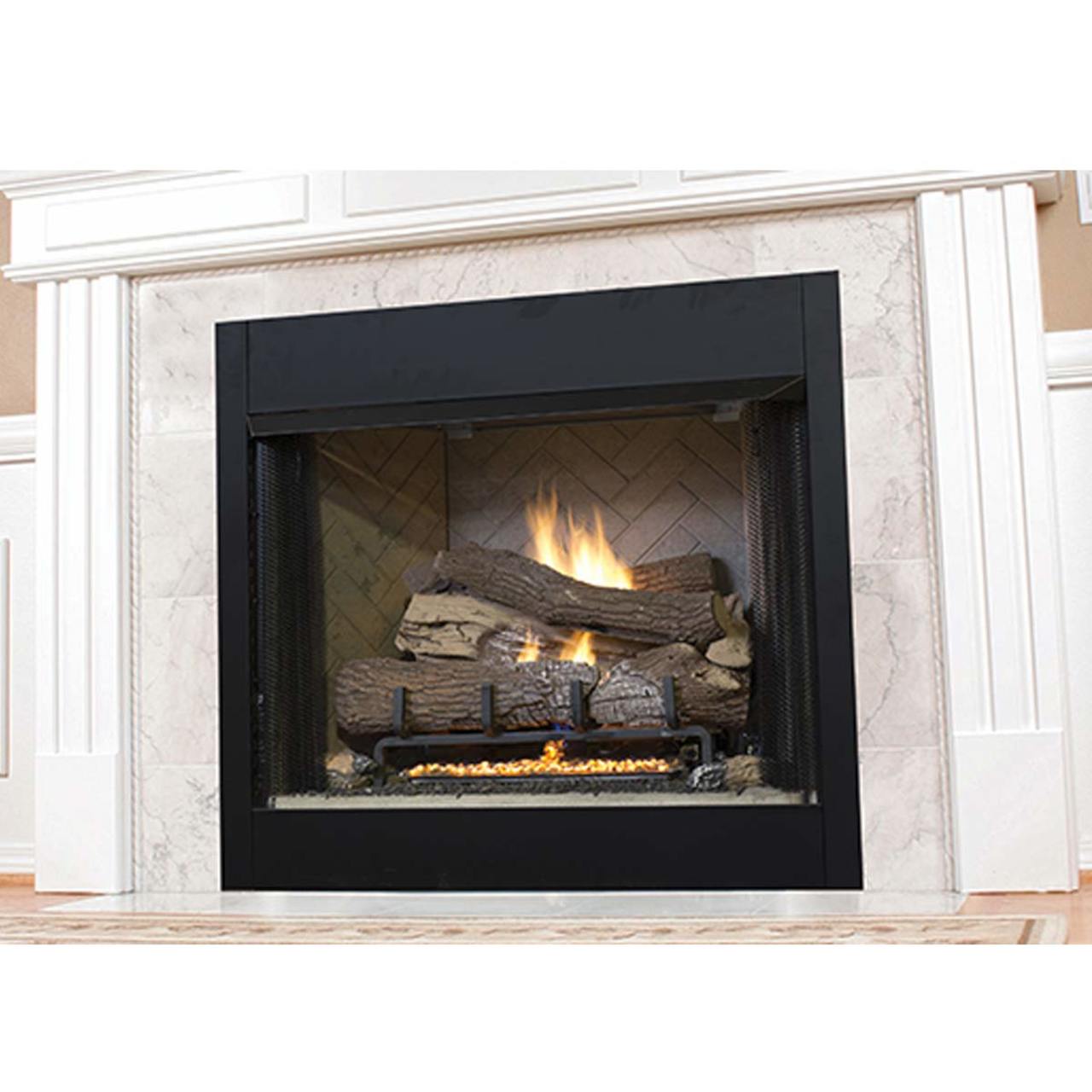 Superior 42" VRT3500 Series Vent-Free Circulating Smooth Face Fireplace - White Stacked Liner