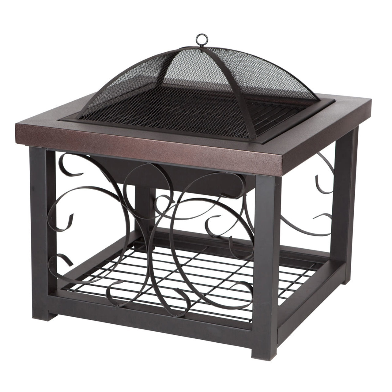 Fire Sense Hammer Tone Bronze Finish Cocktail Table Fire Pit - 61331