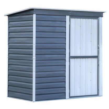 Galvanized Steel  6 x 4 Storage Shed-in-a-Box - Charcoal