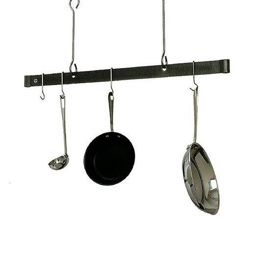 60" Offset Hook Ceiling Bar Rack-Hammered Steel
