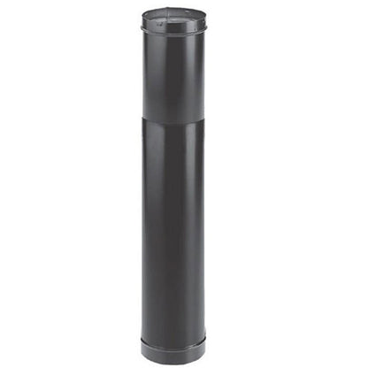6" DuraBlack 44" - 68" Telescoping Black Stove Pipe Length - 6DBK-TL