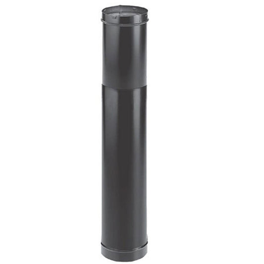6" DuraBlack 44" - 68" Telescoping Black Stove Pipe Length - 6DBK-TL