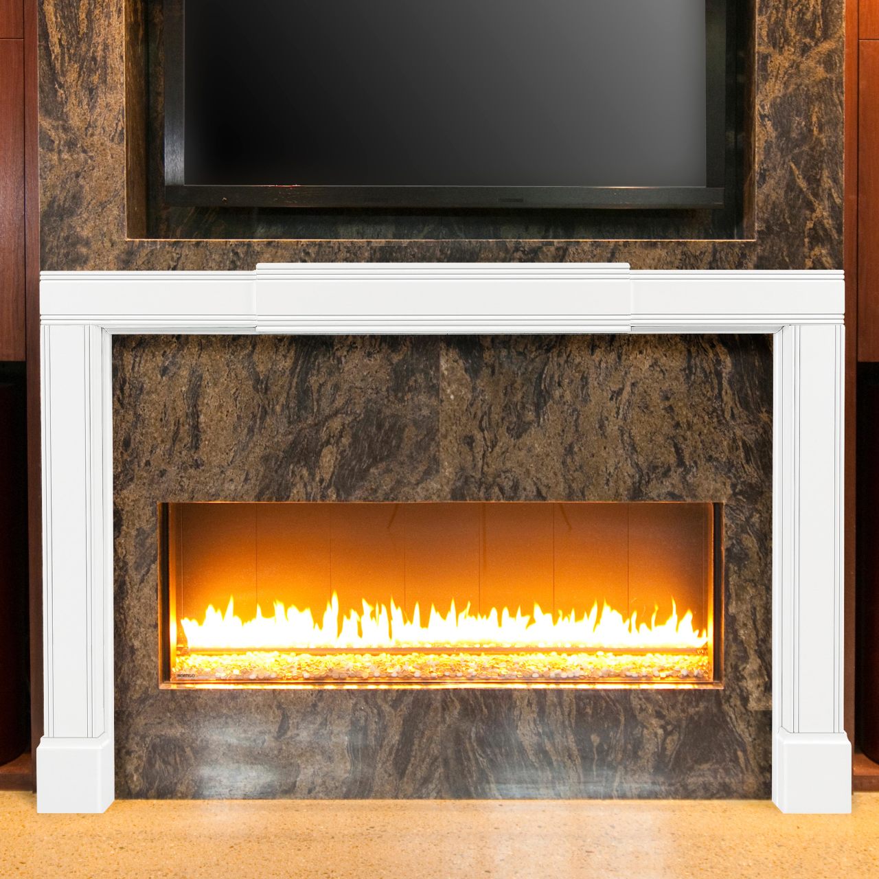Adjustable Emory Surround by Pearl Mantels - White