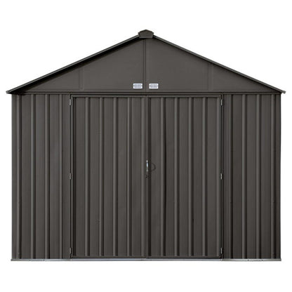 EZEE Extra High Gable - Galvanized Steel 10' x 8' Storage Shed - Charcoal