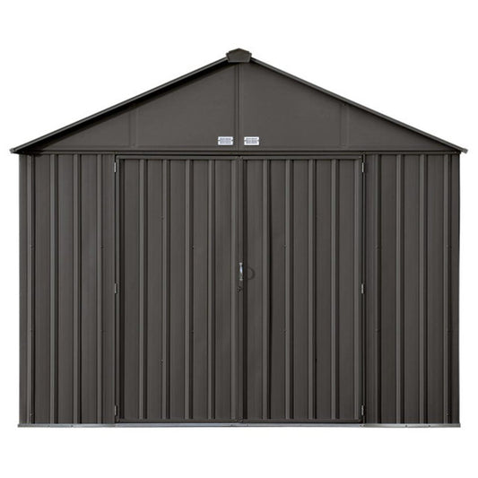 EZEE Extra High Gable - Galvanized Steel 10' x 8' Storage Shed - Charcoal
