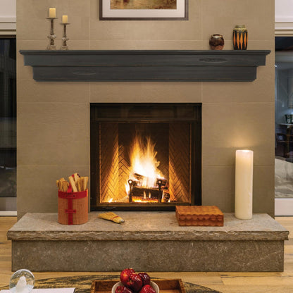 48" Celeste Fireplace Shelf by Pearl Mantels - Espresso Distressed Finish
