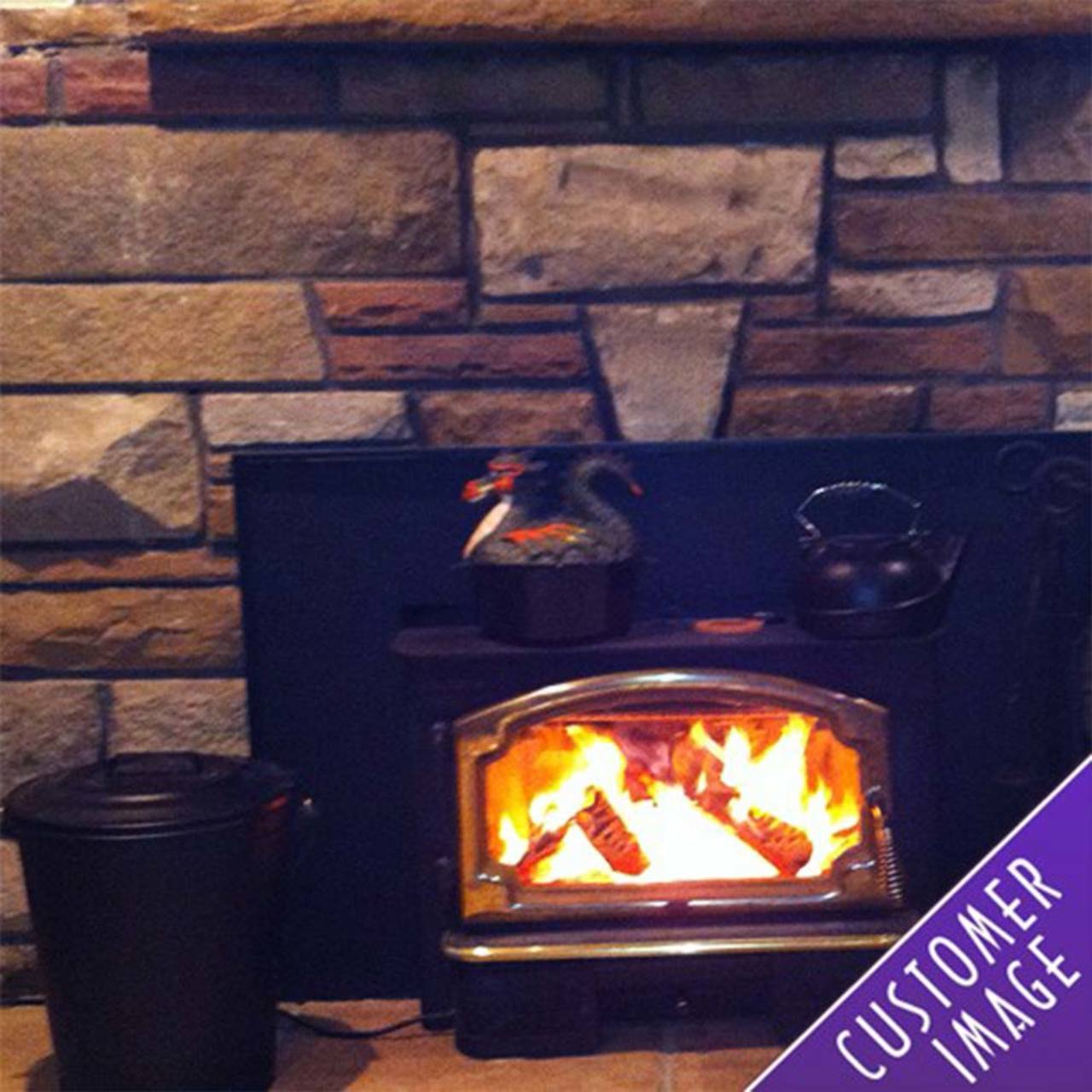 Black Fireplace Ash Container and Shovel Set