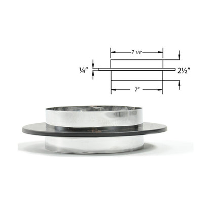 7" DuraBlack Chimney Adapter with Trim - 7DVL-ADC