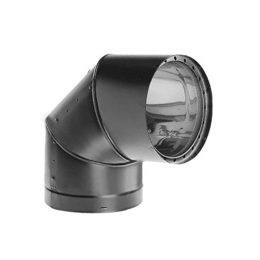 7" DVL 90 Degree Double-Wall Black Elbow - 7DVL-E90