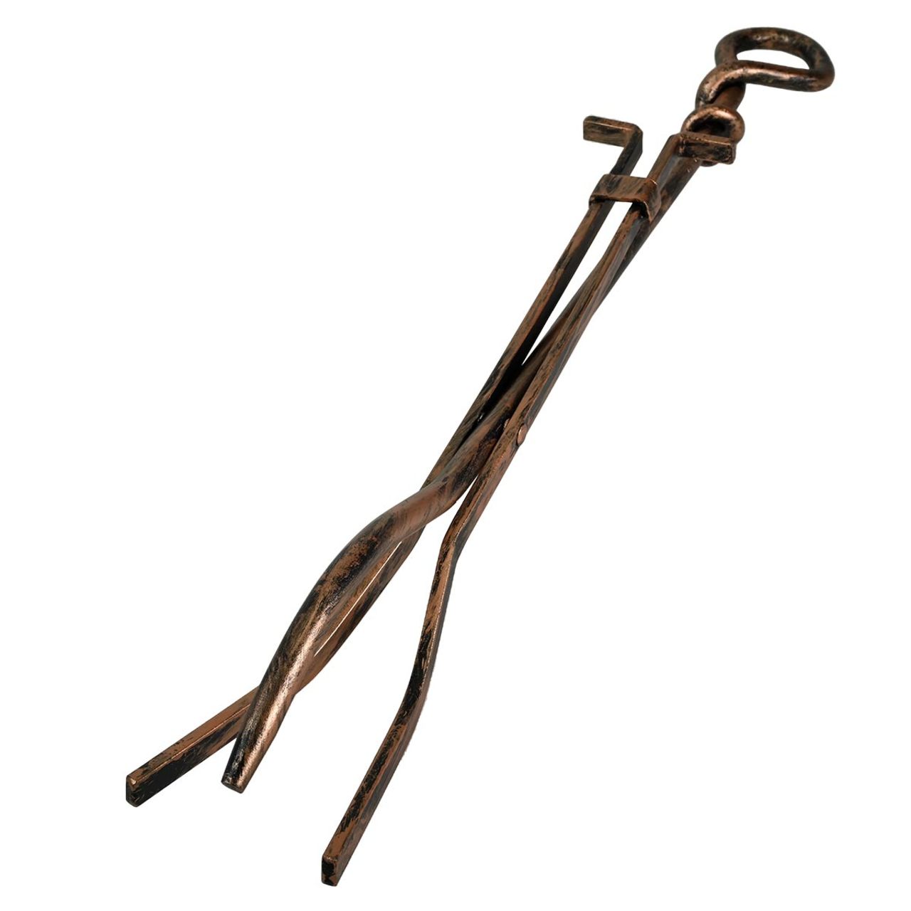 5 Piece Wrought Iron Antique Rust Fireplace Tool Set - F-1695