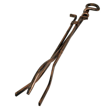 5 Piece Wrought Iron Antique Rust Fireplace Tool Set - F-1695