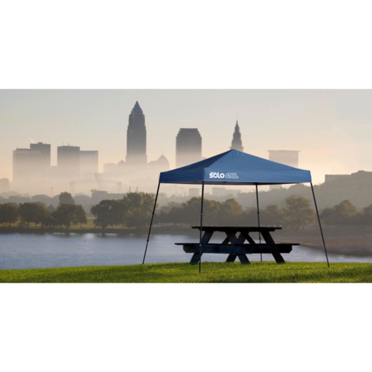 Solo Steel 64 10' x 10' Slant Leg Canopy - Midnight Blue