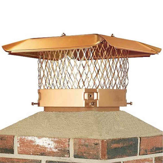 9" x 9" Copper Single Flue Chimney Cap