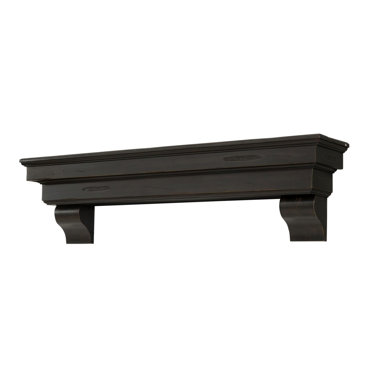 48" Celeste Fireplace Shelf by Pearl Mantels - Espresso Distressed Finish