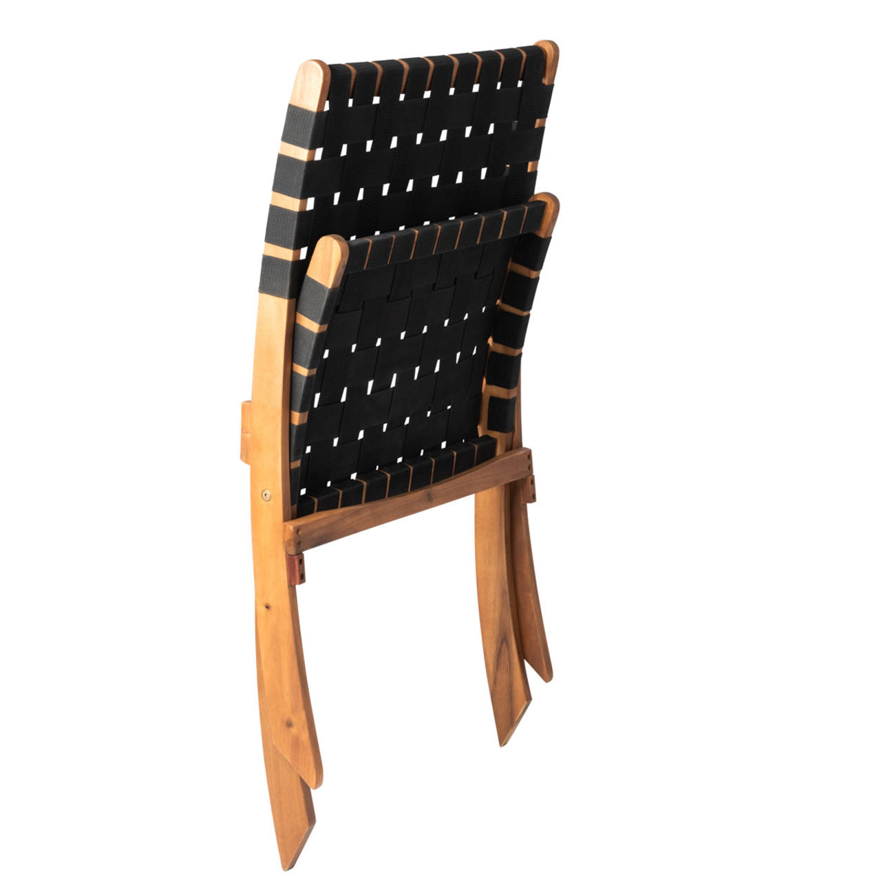 Fire Sense Sava Indoor-Outdoor Folding Chair in Black/Natural/Navy Blue/Warm Grey/Brown Webbing - 62774 - 64159 - 63636 - 63637 - 64098