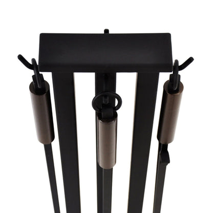 Pilgrim 5 Piece Matte Black Contemporary Tool Set - Burnished Bronze Handles