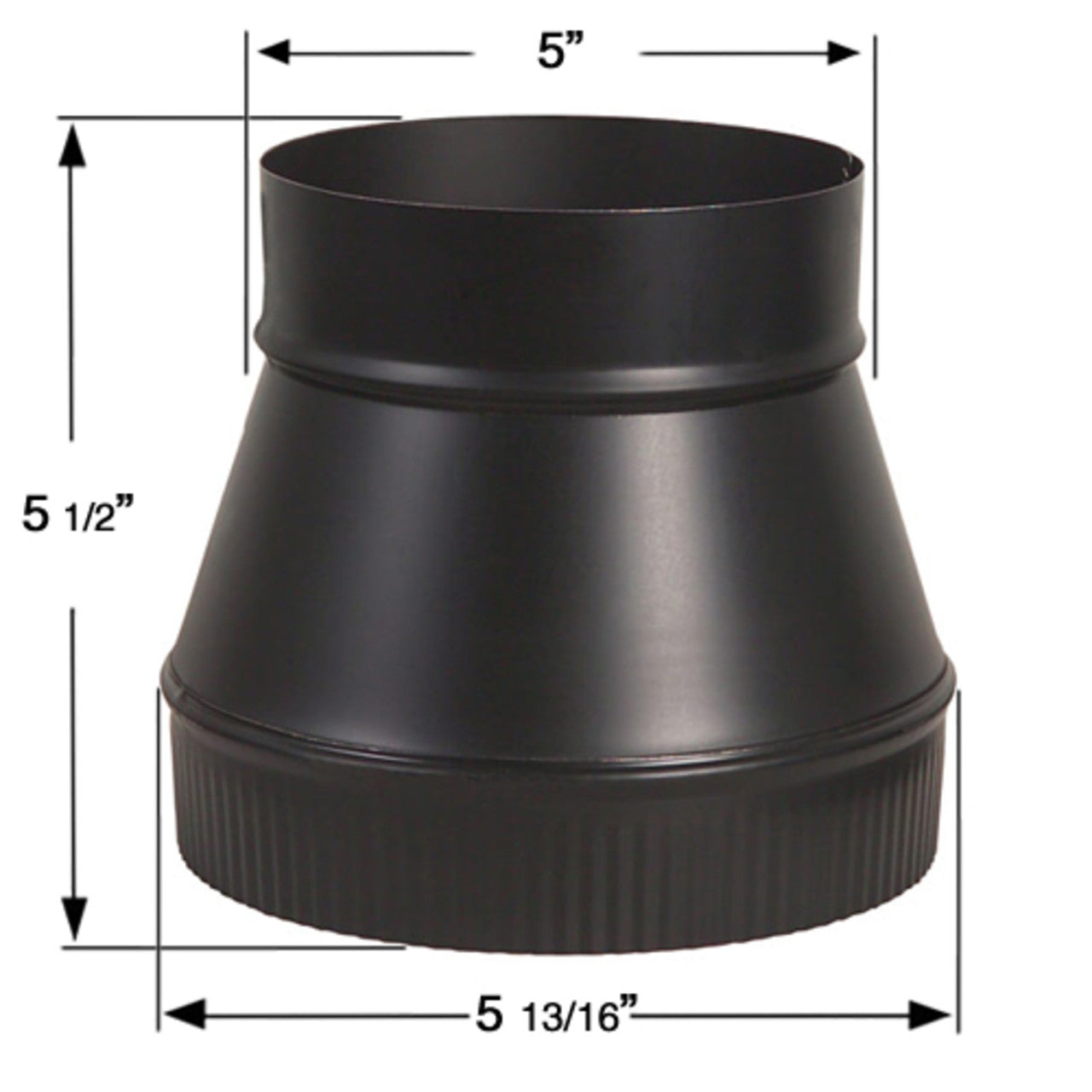 5" to 6" 24-Ga. Snap-Lock Black Increaser