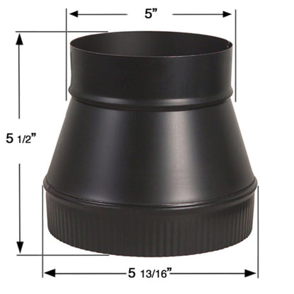 5" to 6" 24-Ga. Snap-Lock Black Increaser