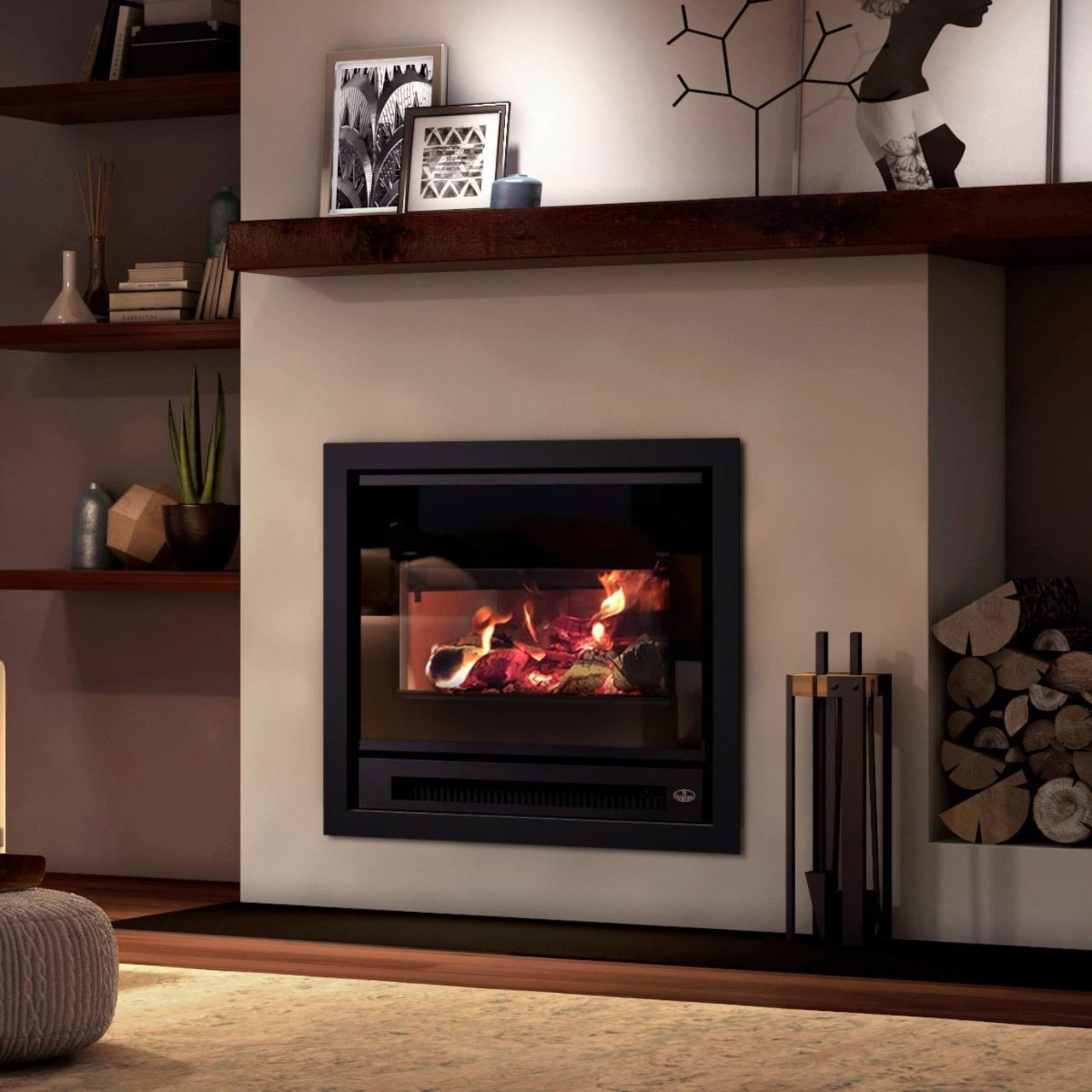 Osburn Inspire-I 2000 Black Wood Burning Fireplace Insert. Heats up to 2,100 sq ft - OBO2045