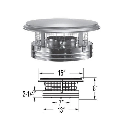 7" DuraPlus Round Chimney Cap - 7DP-VC