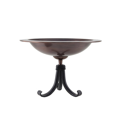 12.75" Classic Birdbath in Brass and Antique Copper with Tripod Stand