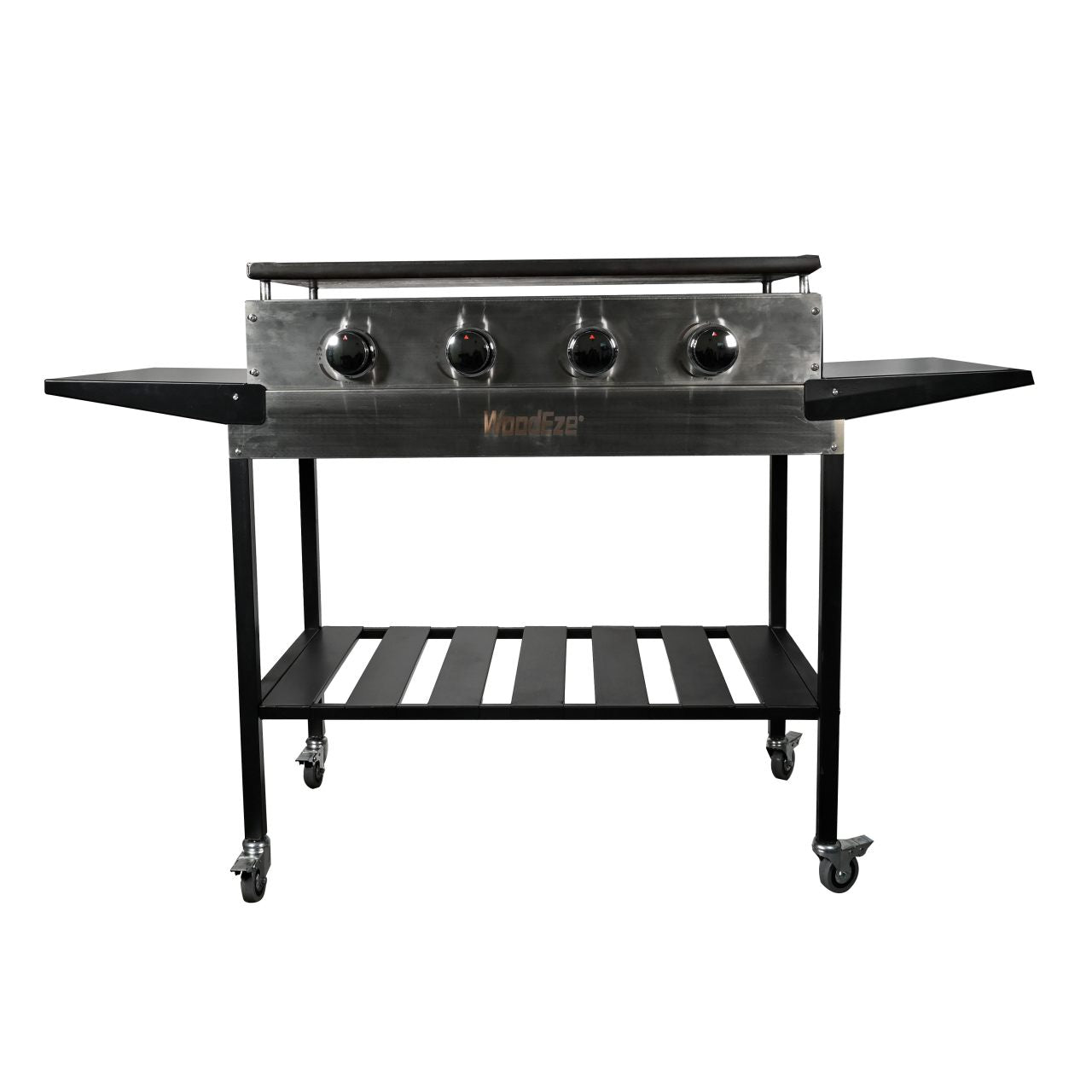 WoodEze 4-Burner Flat Top Griddle Gas Grill - Black and Stainless Steel