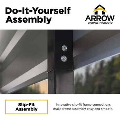 Arrow Carport 10 x 15 x 7 Ft. - Charcoal