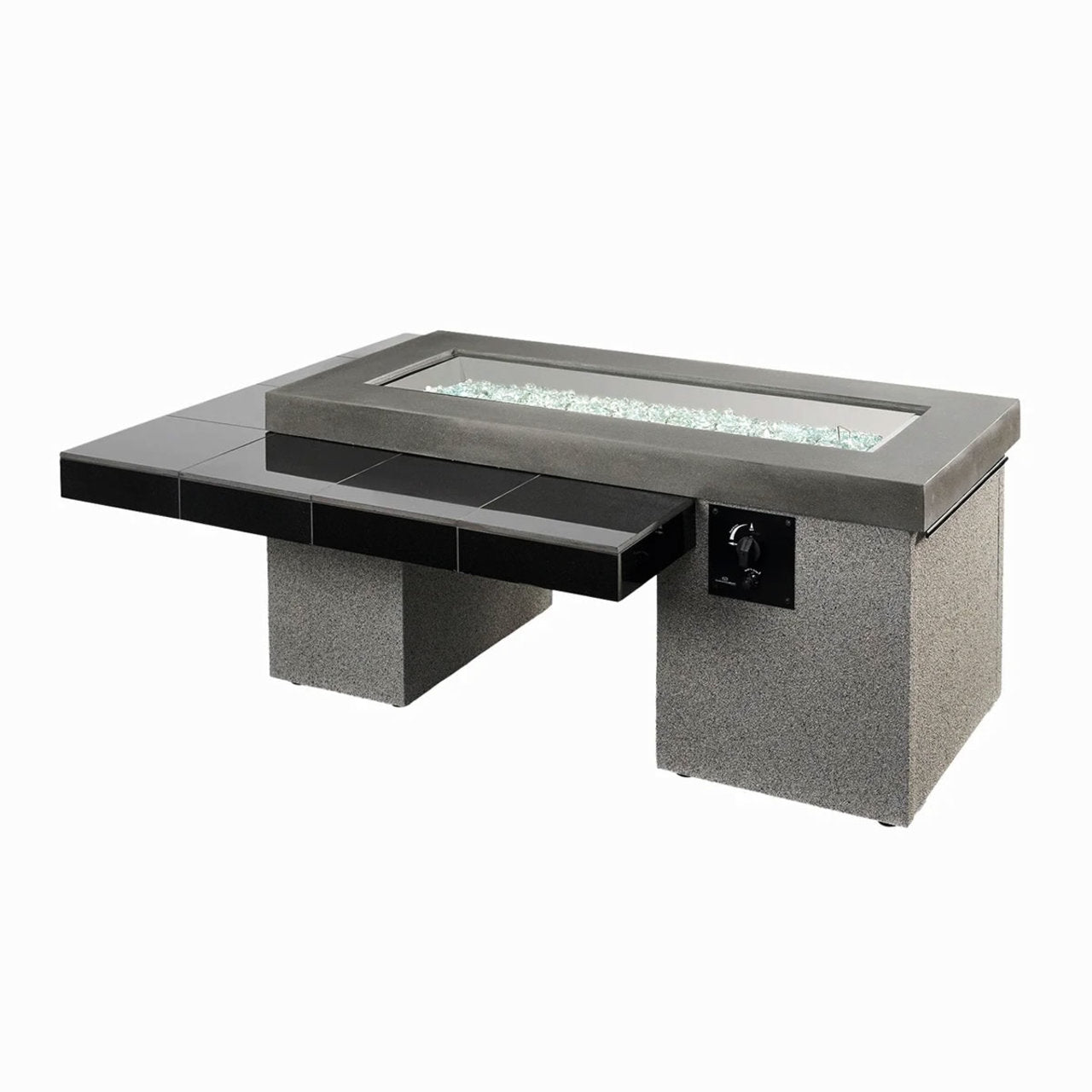 Outdoor Greatroom 64.5" Uptown Linear Fire Pit Table - Black/Coastal Grey - UPT-1242