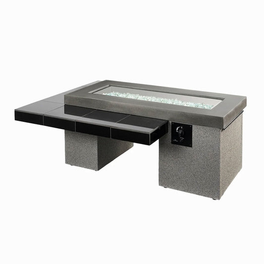 Outdoor Greatroom 64.5" Uptown Linear Fire Pit Table - Black/Coastal Grey - UPT-1242