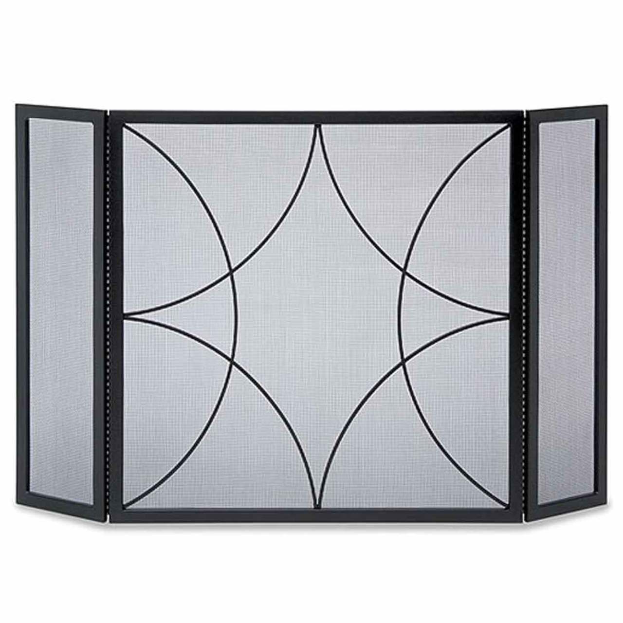Pilgrim Forged Diamond Tri Panel Fireplace Screen - Black 46'' x 30'' - 19222