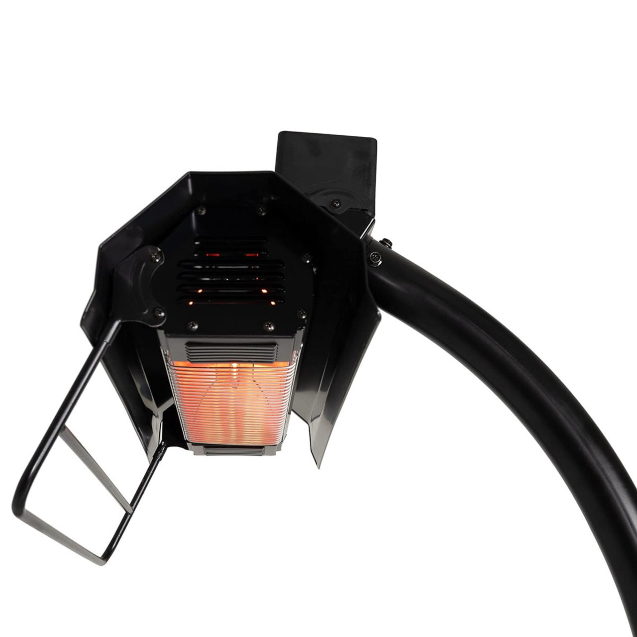 Black Powder Coated Steel Telescoping Offset Pole Mounted Infrared Patio Heater