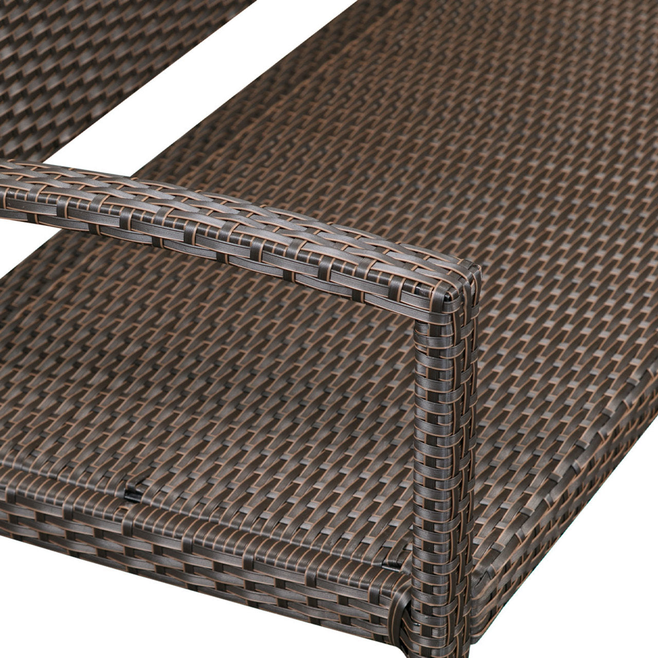 Miles Patio Bench In Mocha Wicker