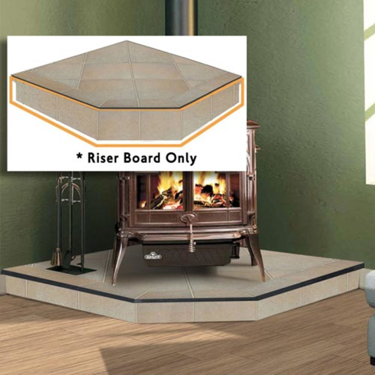 WoodEze Sand Stone Single Cut 40" x 40" Hearth Pad Riser