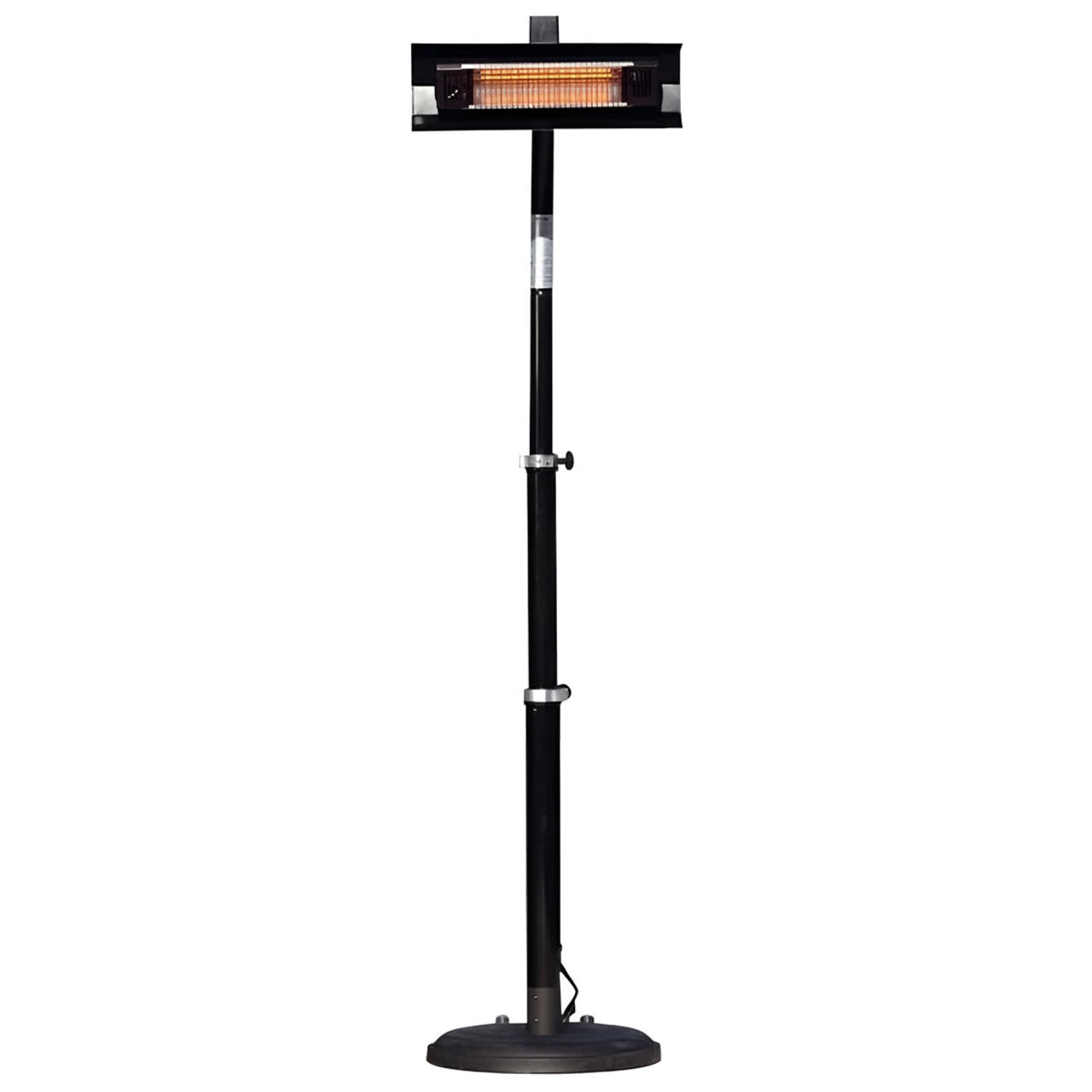 Black Powder Coated Steel Telescoping Offset Pole Mounted Infrared Patio Heater