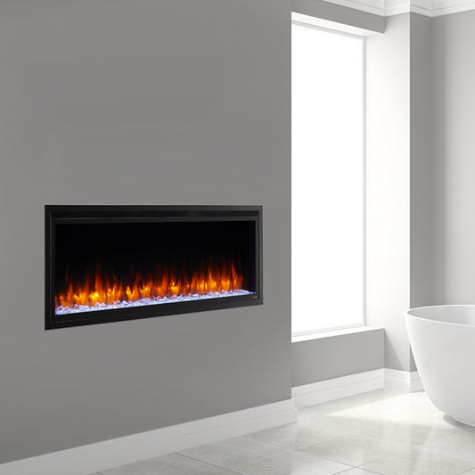 SimpliFire 60" Allusion Platinum Recessed Linear Electric Fireplace - SF-ALLP60-BK