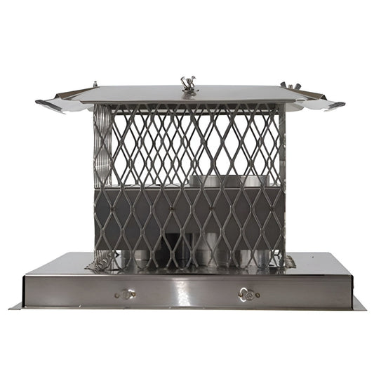 Ventis Direct Vent Stainless Steel Crown Mount CoLinear 8" X 13" with 3" Exhaust & 3" Air Intake - VDV-CC33-813