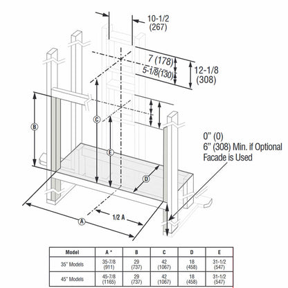 Superior 45" DV Contemporary Linear Fireplace - NG - DRL2045TEN